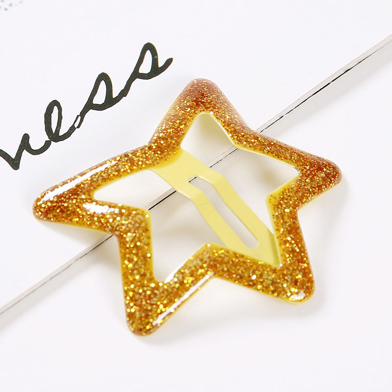 Wholesale Sequin Glitter Stars Acrylic Hair Clips